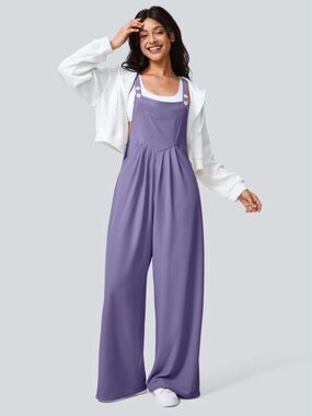HALARA NWOT| Size XL | Mellow Purple Pockets Waffle Casual Overalls